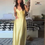 Solid Backless Stain Maxi Dress Women's Casual Spaghetti Strap V-neck High Waist Dresses 2026 Lady Summer Vacation Party Gowns