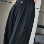 Elegant Wide Leg Pants Women Korean Style High Waist Black Baggy Pants Office Ladies Fashion Loose Suit Trousers Streetwear