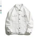 Autumn New Men's Oversize Denim Jacket Fashion Classic White Cotton Casual Coats Streetwear Loose High Quality Male Clothes Top