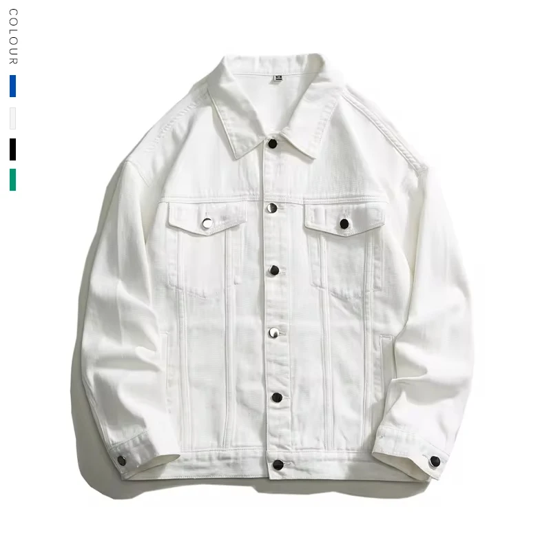 kf-S72360a201b0f48618efa402411d4ee10n Autumn New Men's Oversize Denim Jacket Fashion Classic White Cotton Casual Coats Streetwear Loose High Quality Male Clothes Top - Image 1