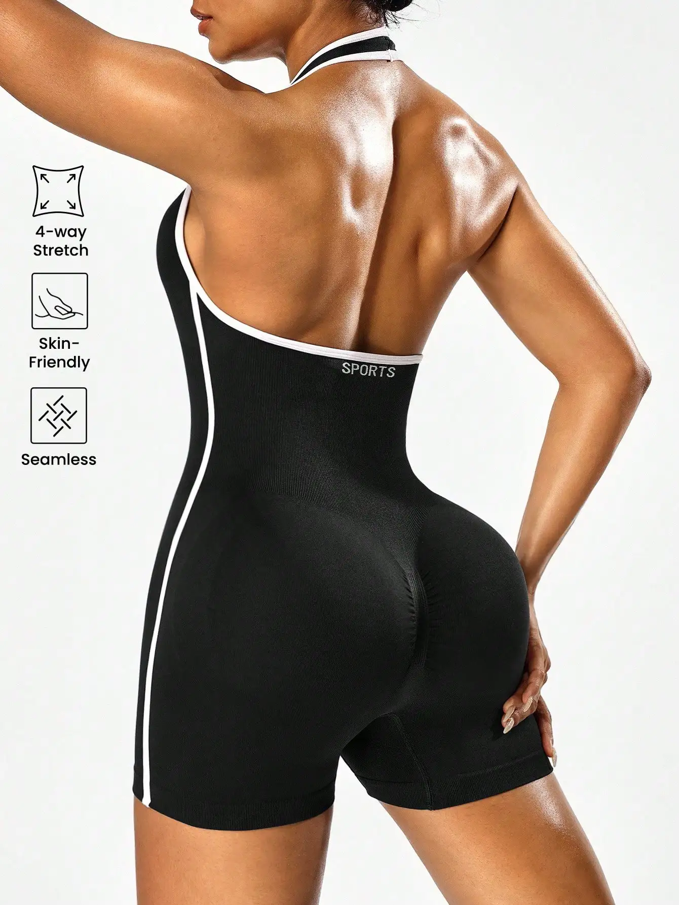 kf-S757ecb5bd70f406e9d276d5bea87088dv Cross-body yoga jumpsuit with color-blocking design, backless workout jumpsuit for women, outerwear for cross-border fitness and - Image 1