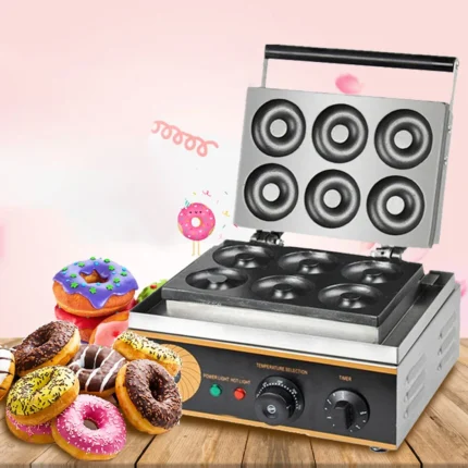 Commercial 6 holes Donut Maker Electric Cake Making Machine Round Cake Maker Non-stick Donut Machine