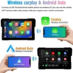 Jansite 5/7 inch Carplay Motorcycle DVR Navigation GPS Wireless CarPlay Android Auto IPX7 Display Screen Portable Moto Monitor - Image 2