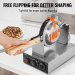 SucceBuy Commercial Egg Bubble Waffle Maker 1400W Non-Stick Stainless Steel Bubble Puff w/180° Rotatable 2 Pans & Wooden Handles - Image 2