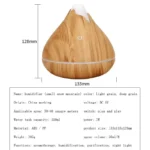 350ML Aromatherapy Essential Oil Diffuser Wood Grain Remote Control Ultrasonic Air Humidifier Cool with 7 Color LED Light - Image 3