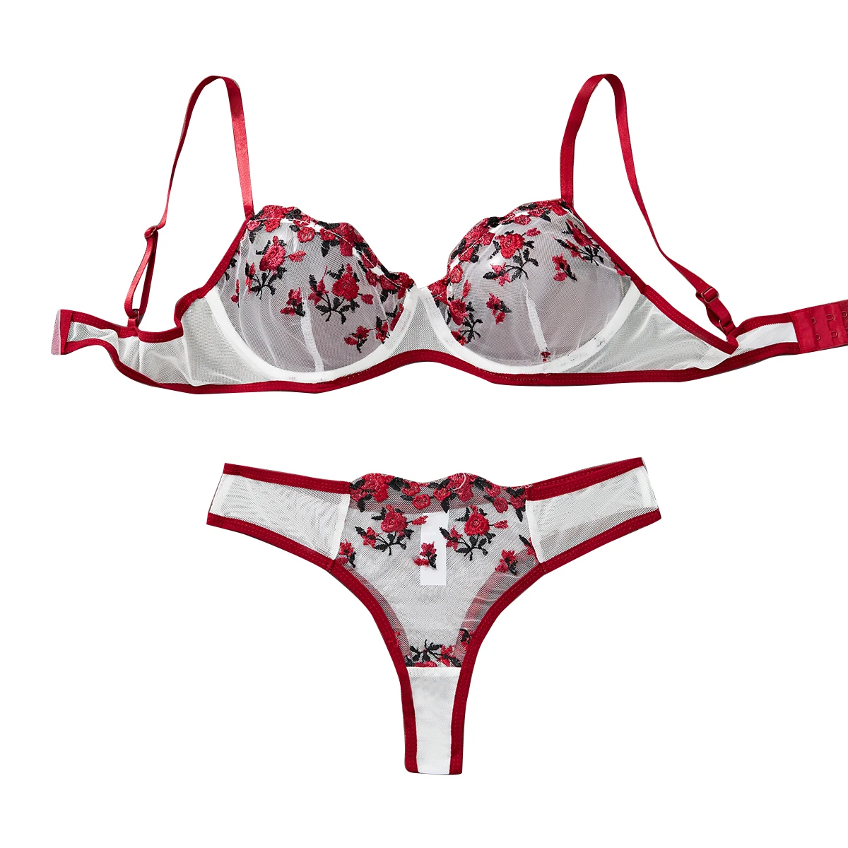 kf-S7baf502ad3c14c92a7f99af5a1a8e676Q Contrast Lingerie Fancy Lace Set Woman 2 Pieces Women Underwear Embroidery Beautiful Bra And Panty Sets - Image 1
