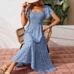 Casual Slim Printed Long Dresses For Women 2026 Fashion Summer Women's A-Line Midi Dress Elegant Vintage Female Dresses - Image 4