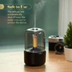 120mL Mist Humidifier Candlelight Style Aroma Diffuser Warm White Night Light Quiet Essential Oil Diffuser Cool Mist Air Humidif