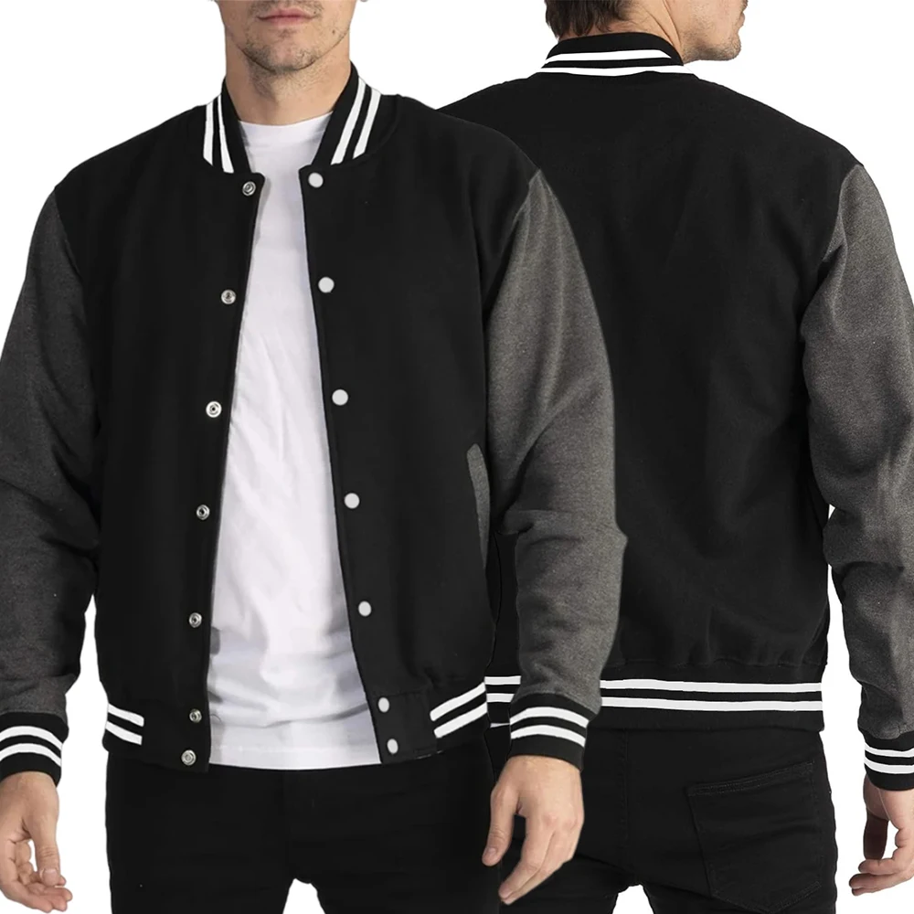 kf-S851d519d2522481385de4bfbbae919b5B Black White Jacket Coats 5XL Loose Oversized Clothes Casual Men Women Baseball Clothes Couple Street Coat Warm Fleece Jackets - Image 1