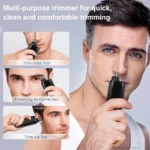 Electric Nose Hair Trimmer for Men Portable 2 In 1 Ear And Nose Hair Clipper Painless Rechargeable LED Display Hair Trimmer - Image 2