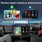 5/7 inch Motorcycle Carplay Screen GPS Navigation Wireless CarPlay Android Auto Dual BT Support TPMS IPX7 Waterproof LCD Display - Image 2
