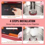 SucceBuy Electric Cotton Candy Machine Candy Floss Maker Commercial Cotton Candy Machine Stainless Steel Bowl and Sugar Scoop - Image 5