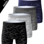 4 Piece Set of Men's Underwear Sports Fitness Pants Breathable Comfortable Long Briefs Athletic Casual Fashion Long Boxer Brief