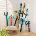 Pixel Style Toys Gemstone Sword Gold Sword Children's Toys Home Games Inflatable Supplies Swords Christmas Gifts