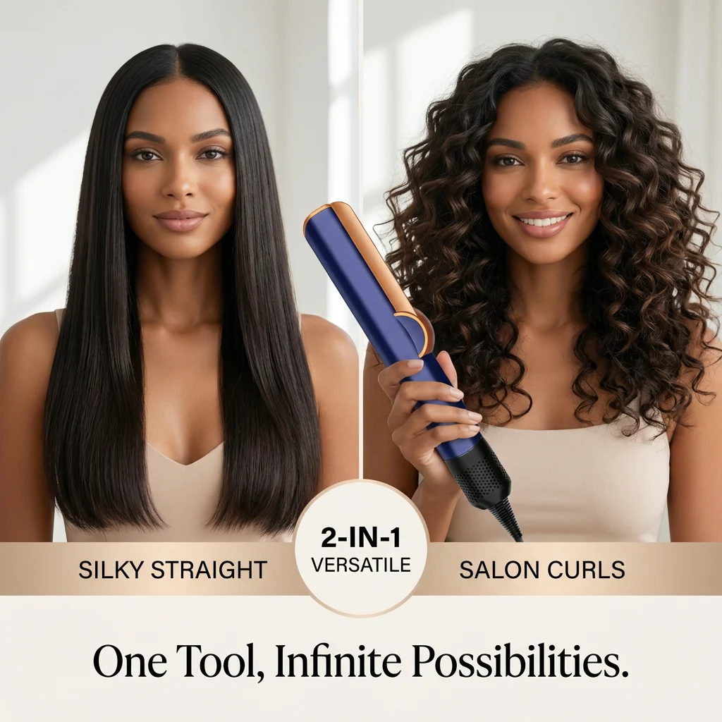kf-S8fe5132748fc4e269412a3d5cc1a2c81X One Step 2-in-1 Hair Dryer Straightener Negative Ion Styler Brush Professional Fast Heating Hair Styling Tool Home - Image 1