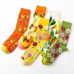 1 Pair Women Socks Cartoon Dog Octopus Flower Plant Kawaii Funny Casual Female Cotton Sock Hosiery Streetwear Harajuku Crew Sock - Image 4