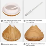 350ML Aromatherapy Essential Oil Diffuser Wood Grain Remote Control Ultrasonic Air Humidifier Cool with 7 Color LED Light - Image 5