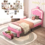 Anajqaqia 90×200 cm Children's bed. Upholstered Bed with Lath frame and Headboard, Various types of bed frames, Without Mattress