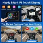 Portable 6.25 inch Motorcycle GPS Navigation Wireless CarPlay Android Auto Moto Monitor DVR IPX7 Waterproof Support 4K+1080P - Image 5
