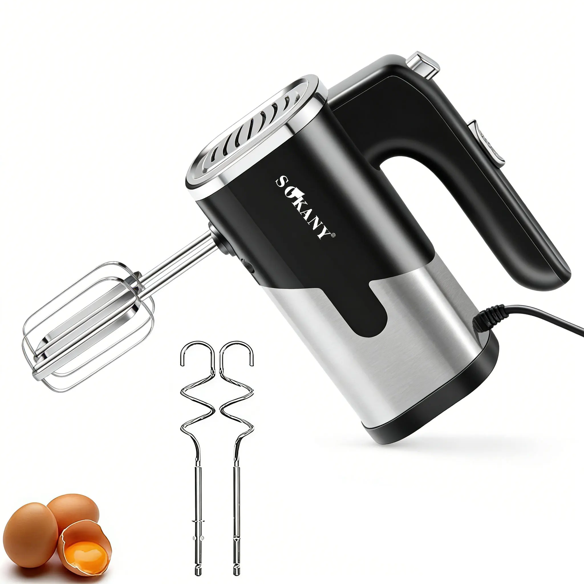 kf-S97cddd131b244e60ae6e29f8435aebc7P 800W Electric Food Mixer Double Sticks Egg Beater Knead Dough 5 Speeds Kitchen Blender Cream Jam Pudding Milkshake Hand Mixer - Image 1