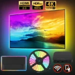 Ambient LED TV Backlights 4K Device Box Tape Screen Color Sync No Wi-Fi No APP TV LED Strip Lights Kits RGB TV Led Backlights