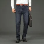 Wthinlee New Business Men's Jeans Casual Straight Stretch Fashion Classic Blue Black Work Denim Pant Trousers Male Clothing - Image 4