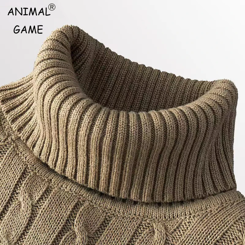 kf-Sa7f1fdc15b4b4bb4831a79ae68bca018z New Turtleneck Sweater Casual Men's Rollneck Knitted Sweater Keep Warm Men Jumper Woolen Sweater - Image 1