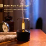 120mL Mist Humidifier Candlelight Style Aroma Diffuser Warm White Night Light Quiet Essential Oil Diffuser Cool Mist Air Humidif - Image 5