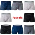 8 Pack European and American Size MEN'S FASHION Printed Underwear Comfortable and Breathable 45-120kg Fat Men Can Wear Shorts. - Image 5