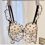 BANERDANNI Simple Light Luxury Love Printed Lace Underwear Set Women's Small Breasts Gather Sexy Pure Desire Sweet Bra Cute Bra