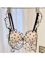BANERDANNI Simple Light Luxury Love Printed Lace Underwear Set Women's Small Breasts Gather Sexy Pure Desire Sweet Bra Cute Bra