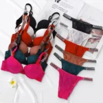 Victoria's Secret Women's Sexy Lace Bralette Bra and Panty Set Lingerie Set Heart Pattern Trim Stretchy Breathable underwear Set