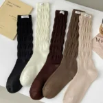 New Pile Socks Autumn Winter Loose Long Socks Hosiery Mid-tube Socks Solid Color Fashion Cute Japanese Korean Style Stockings - Image 6