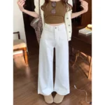 Womens High Waist Wide Leg Jeans Vintage Baggy Denim Pants With Pockets Comfortable Straight Leg Streetwear Fashion Trousers