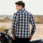 WOSAWE Men Motorcycle Jacket New Upgraded Winter Warm Checkered Shirt CE Protective Retro Motorbike Motorcyclist Clothing - Image 3