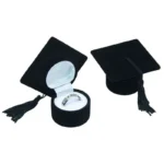 Velvet Ring Box Graduation Bachelor Cap Jewelry Packging Box Wedding Engagement Earring Box Graduation Gift Jewelry Organizer