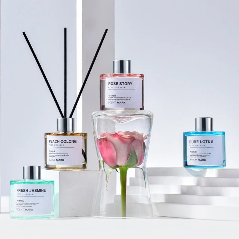 kf-Sc32eebc20de3445ab588429211544350N 50ml Reed Diffuser Sets Rose Lavender Jasmine Essential Oil with Expanding Stick Hotel Home Aromatherapy Air Fresh Fragrance - Image 1