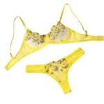 Women Sexy Lace Lingerie Push Up Lingerie Bra And Panty Sets Female Underwear Flower Embroidery Bralette Set