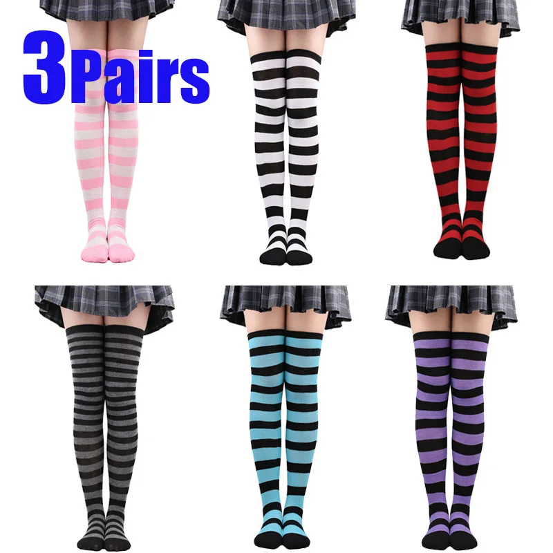 kf-Sc5e6a18cca674a12bb6767dae00143155 Color Striped Stockings Japanese Over Knee Socks Fashion Women Keep Warm Soks Sexy Slim Long Socks Hosiery JK Cosplay Lolita Y2k - Image 1