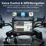5/7 inch Motorcycle Carplay Screen GPS Navigation Wireless CarPlay Android Auto Dual BT Support TPMS IPX7 Waterproof LCD Display - Image 6