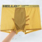 6 pieces of mesh ice silk boxing shorts for men's underwear breathable sexy slim fit and seamless flat corner pants plus size4XL - Image 4