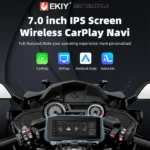 EKIY 7 Inch Motorcycle Portable Wireless CarPlay Android Auto Touch screen GPS Navigation Siri Voice Dual Bluetooth Waterproof - Image 2