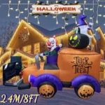 8FT Halloween Inflatable Toys Clown Ghost Truck Built-in LEDs Halloween Spooky for Garden Yard Party Decoration Inflatable Model - Image 2