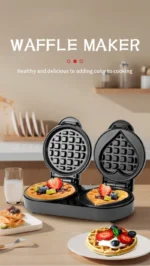 Household Breakfast Machine Waffle Machine Small and Convenient Mini Love-shaped Round Cake Machine - Image 5