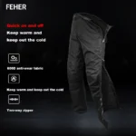 FEHER Winter Motorcycle Overpants Waterproof Quick Release for Men and Women Anti-fall Keep Warm Motorbike Trousers for Riders - Image 4