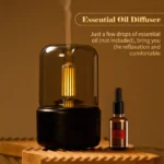 Essential Oil Diffuser Candlelight Style Aroma Diffuser 120mL Mist Humidifier Warm White Night Light Quiet Cool Mist Air Humidif - Image 5