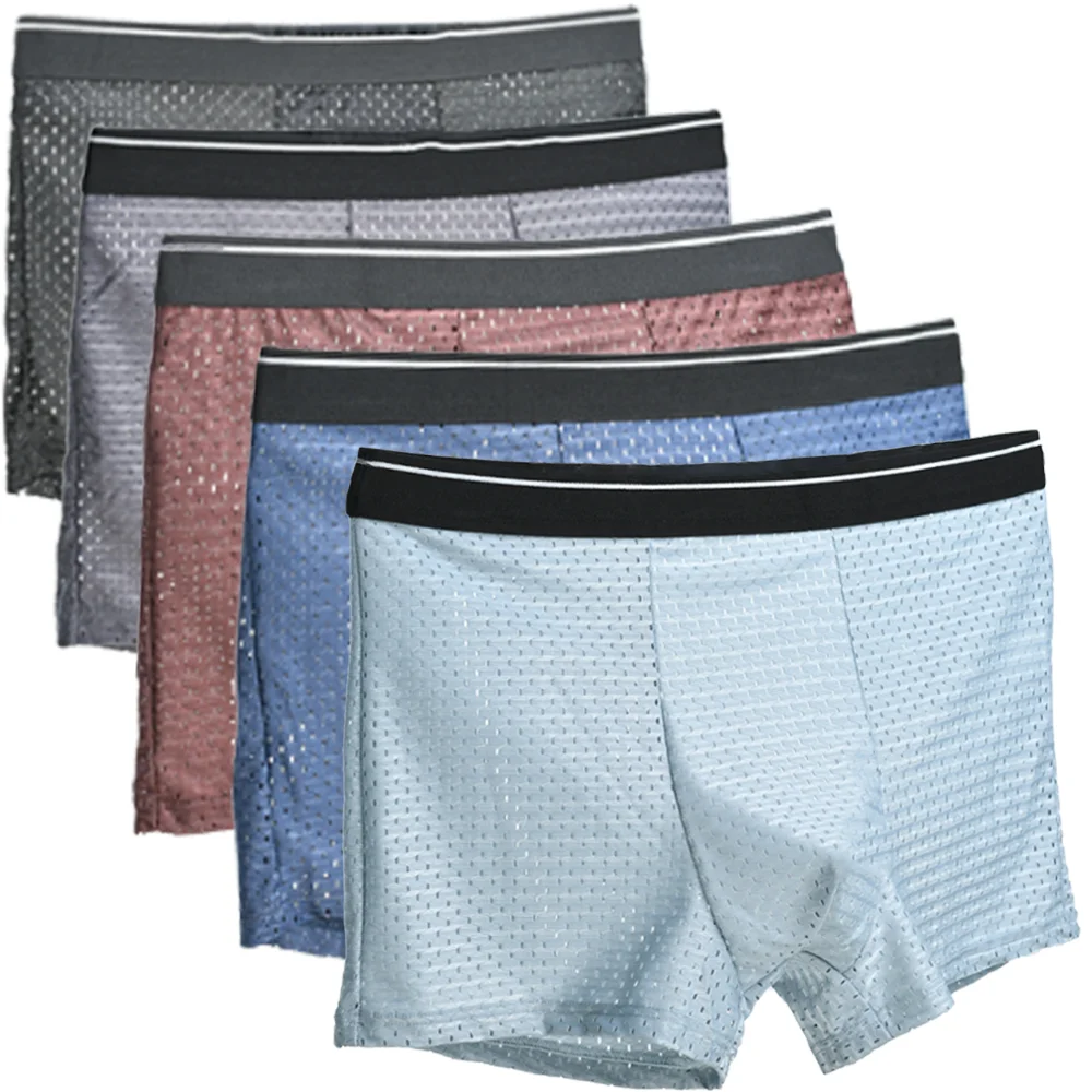 kf-Sd5ef0435551146bd89f067753db93a77I Men Panties Male Underpants Man Shorts Boxers Underwear Slip Homme Calzoncillos Bamboo Hole U Convex Pouch Large Size M-6XL New - Image 1