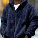 Men's Coral Fleece Jacket Hoodie Thickened Autumn Winter Warm Zipper Hooded New Arrival Comfortable Sweatshirt