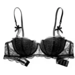 Sexy Lace Half Cup Bra Set No Underwire Wireless Push Up Small Breast Enhancer Adjustable Comfort Lingerie Set for Women S-XLABC