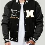 Artistic Letters And M Print Baseball Jersey Male Fashion Button Top Vintage Loose Jacket Unisex Fleece Soft All-Match Clothing